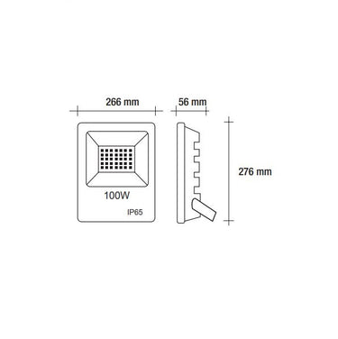 Vivida floodled 100w 4000k ip65 276*266*56mm Vivida luce Lampade da esterno